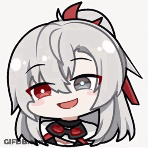 A Cartoon Drawing Of A Girl With Long White Hair GIF