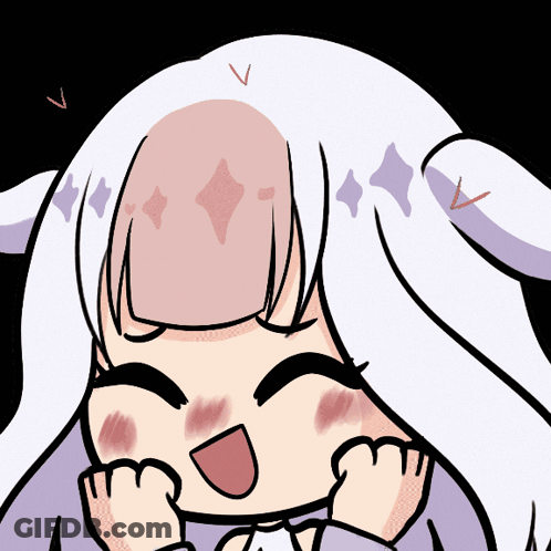 A Cartoon Drawing Of A Girl With Long White Hair GIF
