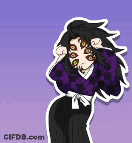 A Cartoon Drawing Of A Girl With Many Eyes GIF