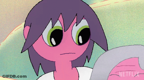 A Cartoon Drawing Of A Girl With Netflix Written On The Bottom GIF