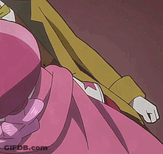 A Cartoon Drawing Of A Girl With Pink Hair And A Star On Her Hat GIF