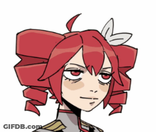 A Cartoon Drawing Of A Girl With Red Hair And A Flower In Her Hair GIF