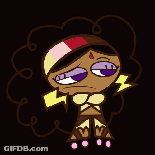 A Cartoon Drawing Of A Girl With Roller Skates GIF