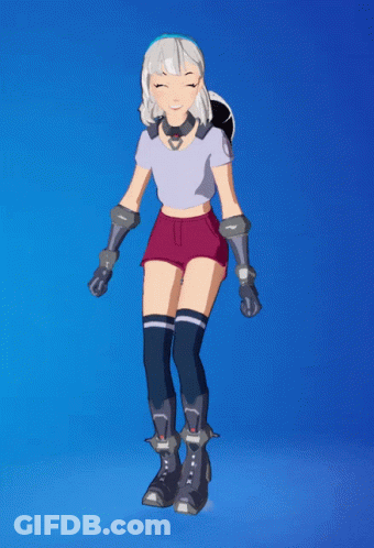 A Cartoon Drawing Of A Girl With Shorts And Knee High Socks GIF