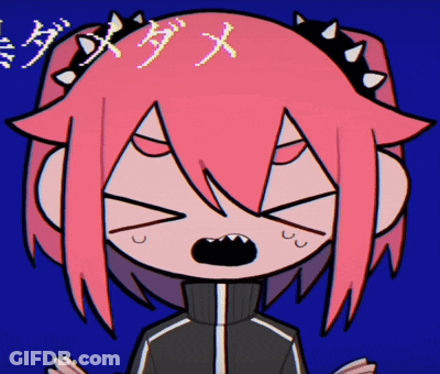 A Cartoon Drawing Of A Girl With Spikes On Her Hair GIF