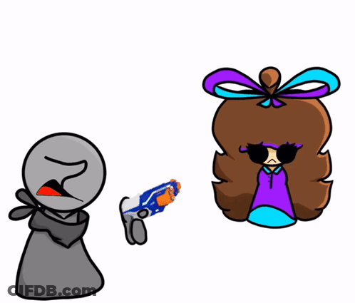 A Cartoon Drawing Of A Girl With Sunglasses And A Bow GIF