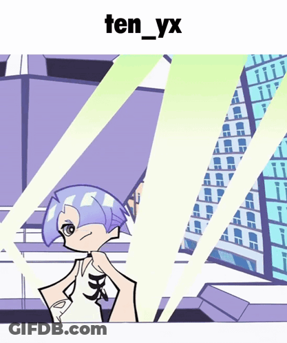 A Cartoon Drawing Of A Girl With The Name Ten_yx Above Her GIF