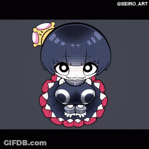 A Cartoon Drawing Of A Girl With The Word Bark On The Top GIF