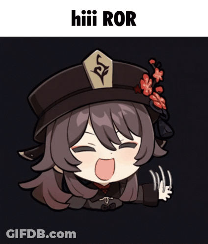 A Cartoon Drawing Of A Girl With The Words Hiii Ror On The Bottom GIF