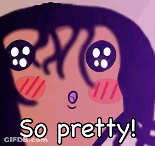 A Cartoon Drawing Of A Girl With The Words " So Pretty " Below It GIF