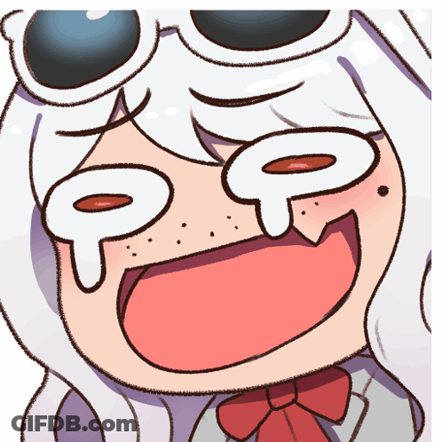 A Cartoon Drawing Of A Girl With White Hair And Sunglasses GIF
