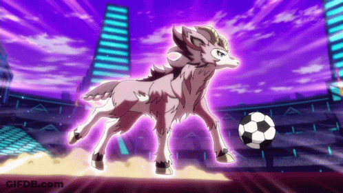 A Cartoon Drawing Of A Goat Playing Soccer GIF