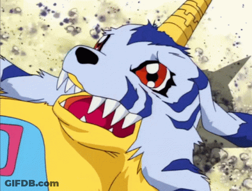 A Cartoon Drawing Of A Goat With A Horn And A Letter D On Its Chest GIF