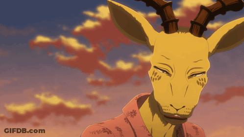 A Cartoon Drawing Of A Goat With Horns And A Pink Shirt GIF