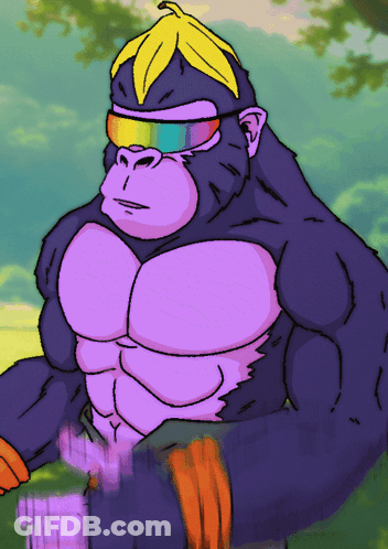 A Cartoon Drawing Of A Gorilla With Sunglasses On GIF