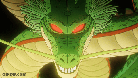 A Cartoon Drawing Of A Green Dragon With Red Eyes And White Teeth GIF