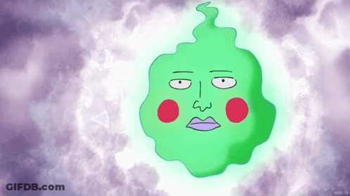A Cartoon Drawing Of A Green Ghost With A Face GIF