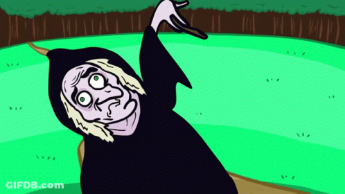 A Cartoon Drawing Of A Grim Reaper Holding A Stick GIF
