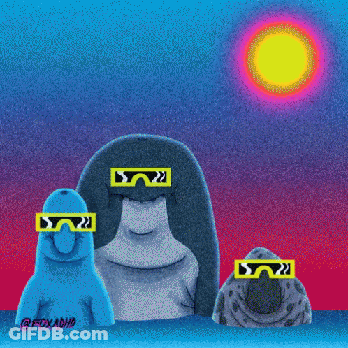 A Cartoon Drawing Of A Group Of Animals Wearing 3D Glasses By Foxand GIF