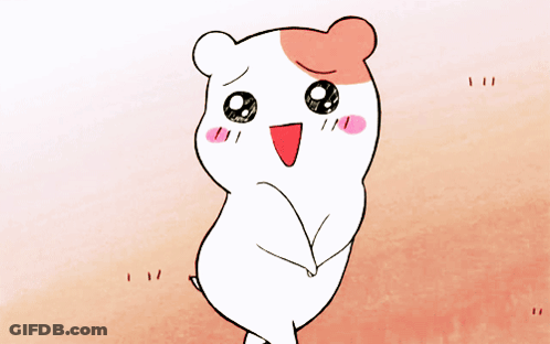 A Cartoon Drawing Of A Hamster With A Red Nose And Pink Cheeks GIF
