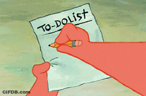 A Cartoon Drawing Of A Hand Holding A Piece Of Paper That Says To Do List Nothing GIF