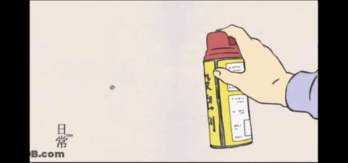 A Cartoon Drawing Of A Hand Holding A Spray Bottle GIF