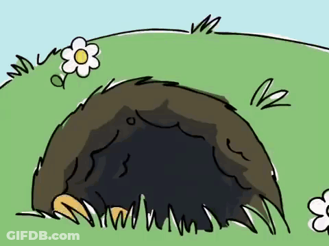 A Cartoon Drawing Of A Hole In The Grass GIF