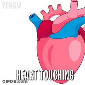 A Cartoon Drawing Of A Human Heart With The Words Heart Touching Below It GIF