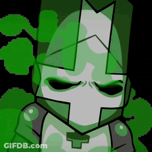A Cartoon Drawing Of A Knight With A Green Background GIF