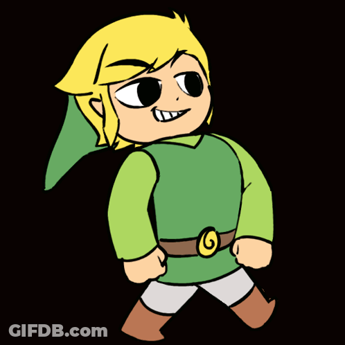 A Cartoon Drawing Of A Link With A G Belt Around His Waist GIF