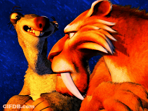 A Cartoon Drawing Of A Lion And A Ostrich GIF