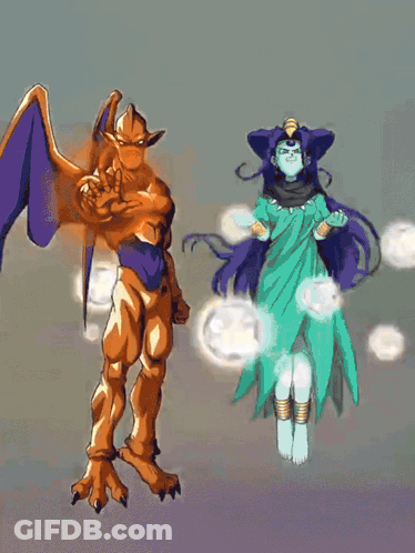 A Cartoon Drawing Of A Lion And A Woman In A Green Dress GIF