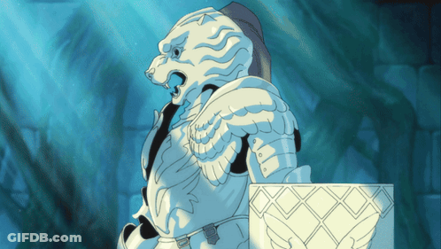 A Cartoon Drawing Of A Lion With A Shield GIF