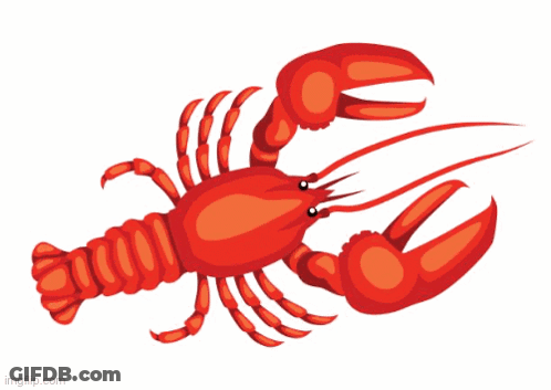 A Cartoon Drawing Of A Lobster With A White Background GIF