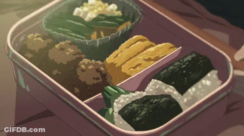 A Cartoon Drawing Of A Lunch Box Filled With Various Foods GIF