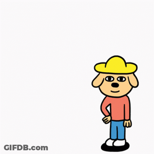 A Cartoon Drawing Of A Man And A Dog With A Hand Giving An Ok Sign GIF