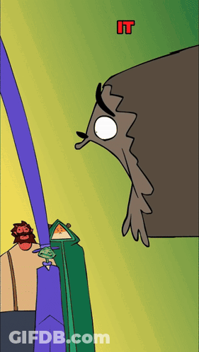A Cartoon Drawing Of A Man And A Hedgehog With A Red T On The Bottom Right GIF
