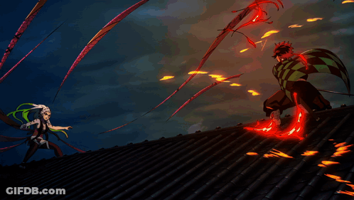 A Cartoon Drawing Of A Man And A Woman Fighting With A Sword GIF