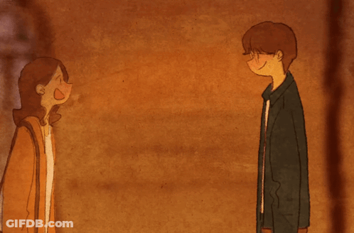 A Cartoon Drawing Of A Man And A Woman GIF