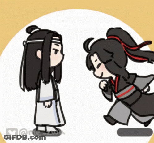 A Cartoon Drawing Of A Man And A Woman Standing Next To Each Other With A Twitter Icon In The Corner GIF