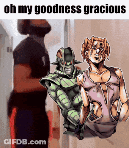 A Cartoon Drawing Of A Man And A Woman With The Words Oh My Goodness Gracious GIF