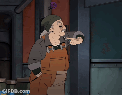 A Cartoon Drawing Of A Man And Woman Talking GIF