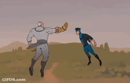 A Cartoon Drawing Of A Man Being Punched In The Face GIF