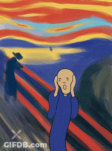 A Cartoon Drawing Of A Man Covering His Ears With The Word Elmonx On The Bottom Right GIF