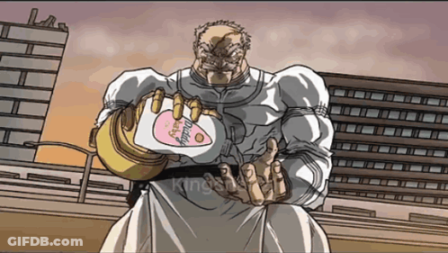 A Cartoon Drawing Of A Man Holding A Baby Powder Bottle GIF