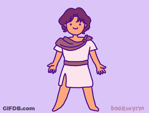 A Cartoon Drawing Of A Man Holding A Bow And Arrow With The Name Bookwyrm Below Him GIF