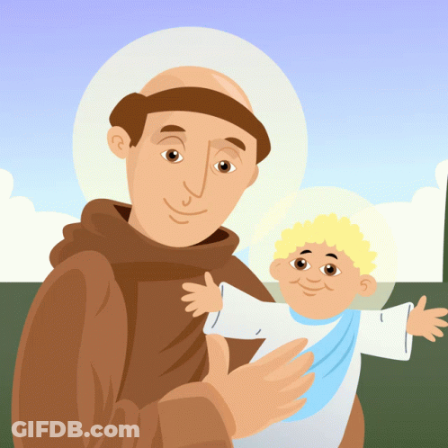 A Cartoon Drawing Of A Man Holding A Child GIF