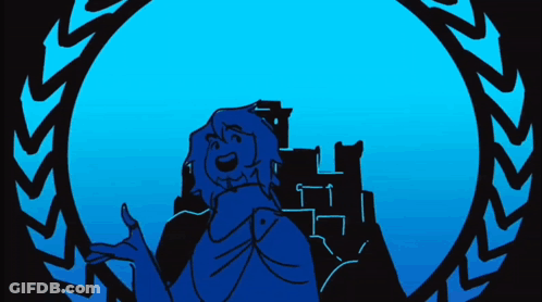 A Cartoon Drawing Of A Man In A Blue Robe GIF