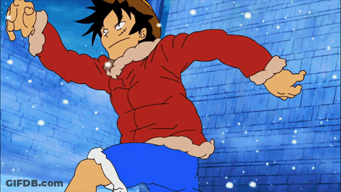 A Cartoon Drawing Of A Man In A Red Jacket And Blue Shorts GIF