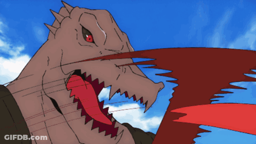 A Cartoon Drawing Of A Man In A Red Shirt With His Mouth Open GIF